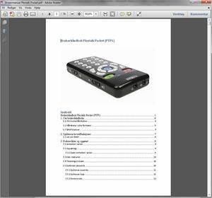 PDF dokument åpnet i Adobe Reader