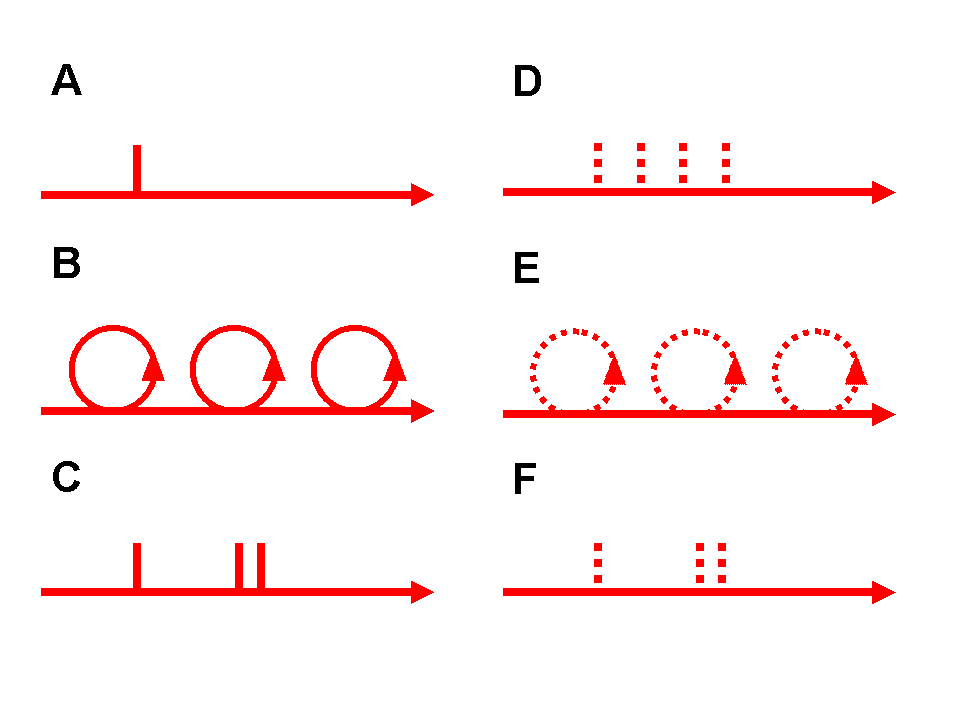 Icons showing the temporal and repetitive aspect of services.