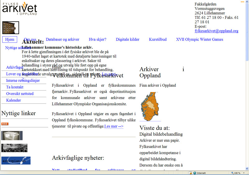 [Bilde: Fylkesarkivet i oppland, vist uten stilark]